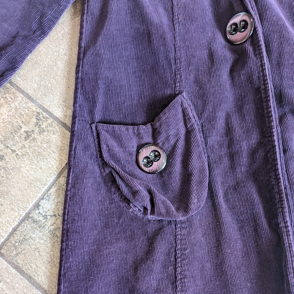 Jolt Vintage Corduroy Medium Length Coat Gorgeous Pattern Lining Size S β¦ - Picture 4 of 14
